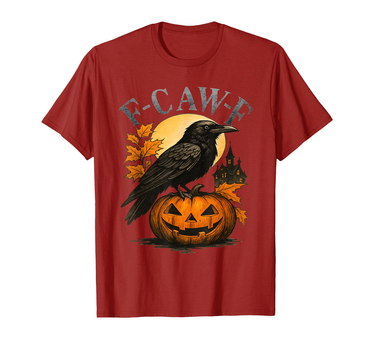 Black Crow, F-Caw-F Funny Black Bird Moon Gothic Adult Humor T-Shirt