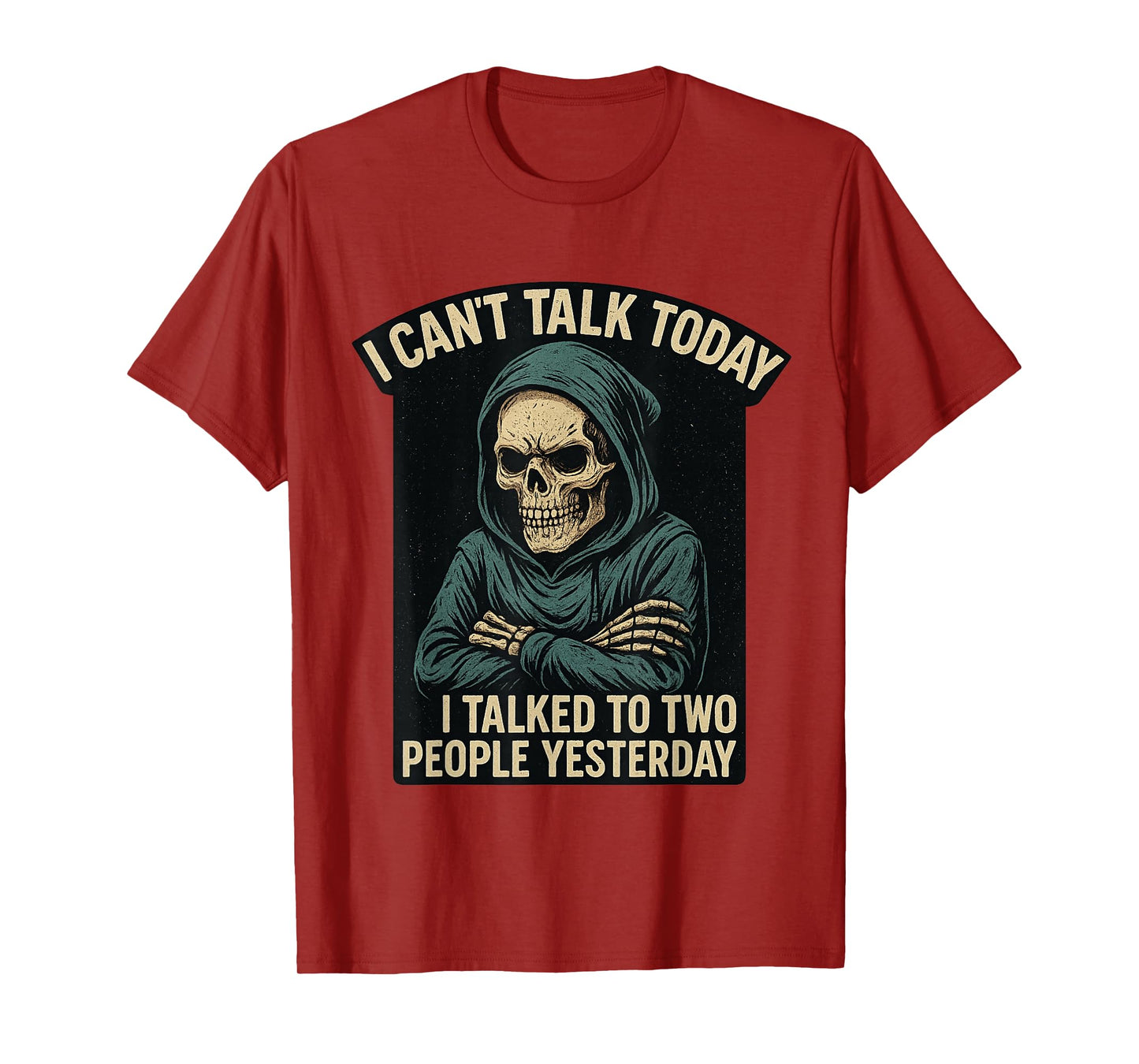 Funny Introvert Skeleton Halloween Boys, I Can’t Talk Today T-Shirt