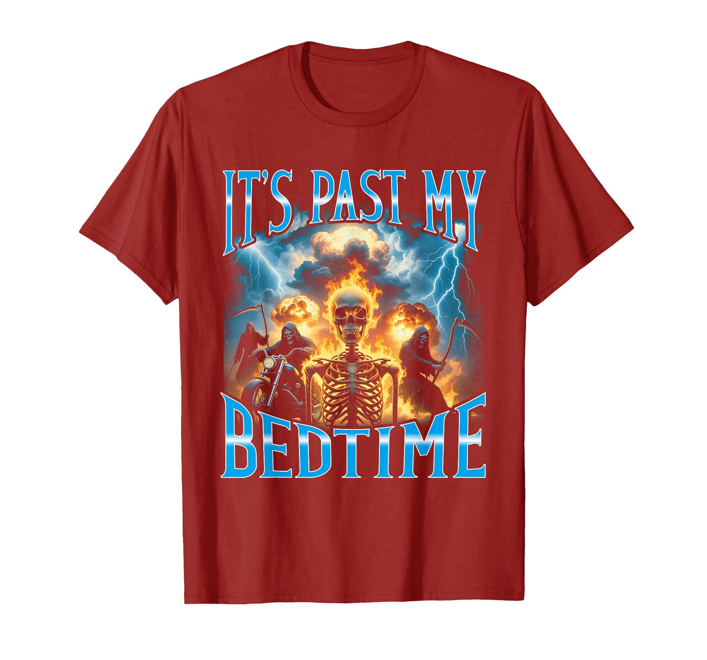 It's Past My Bedtime Funny Skeleton Meme Vintage Bootleg T-Shirt
