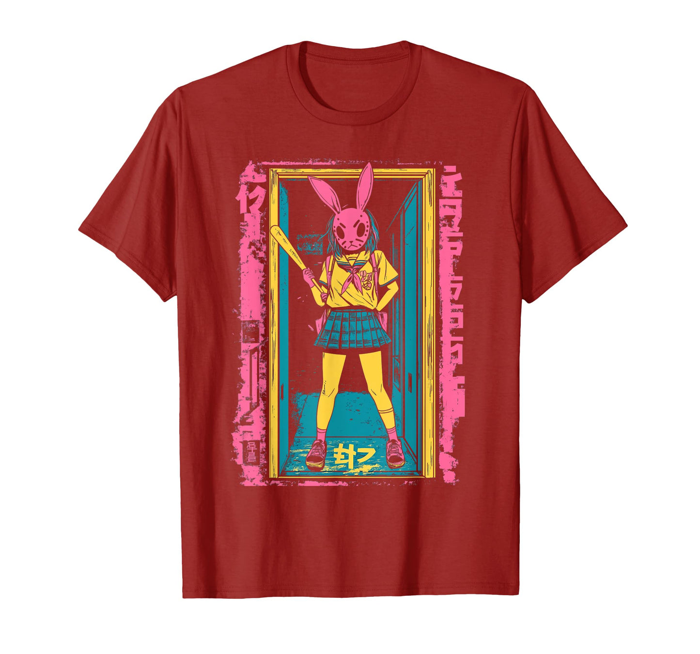 Creepy Girl Bunny Grunge Slasher Pastel Goth Anime Horror T-Shirt