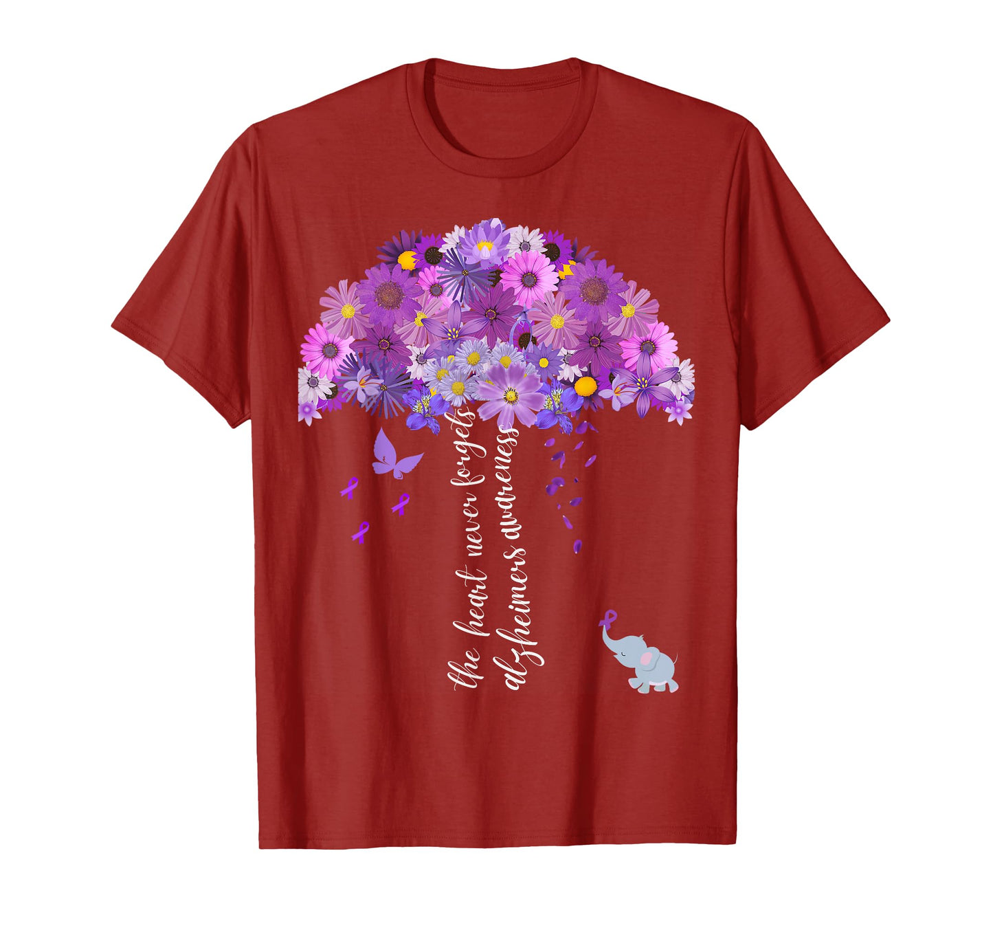 The Heart Never Forgets Dementia Alzheimer's Awareness T-Shirt
