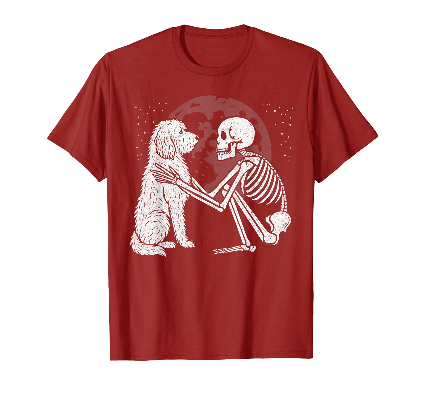 Goldendoodle Skeleton Moon Halloween Dog Lover T-Shirt