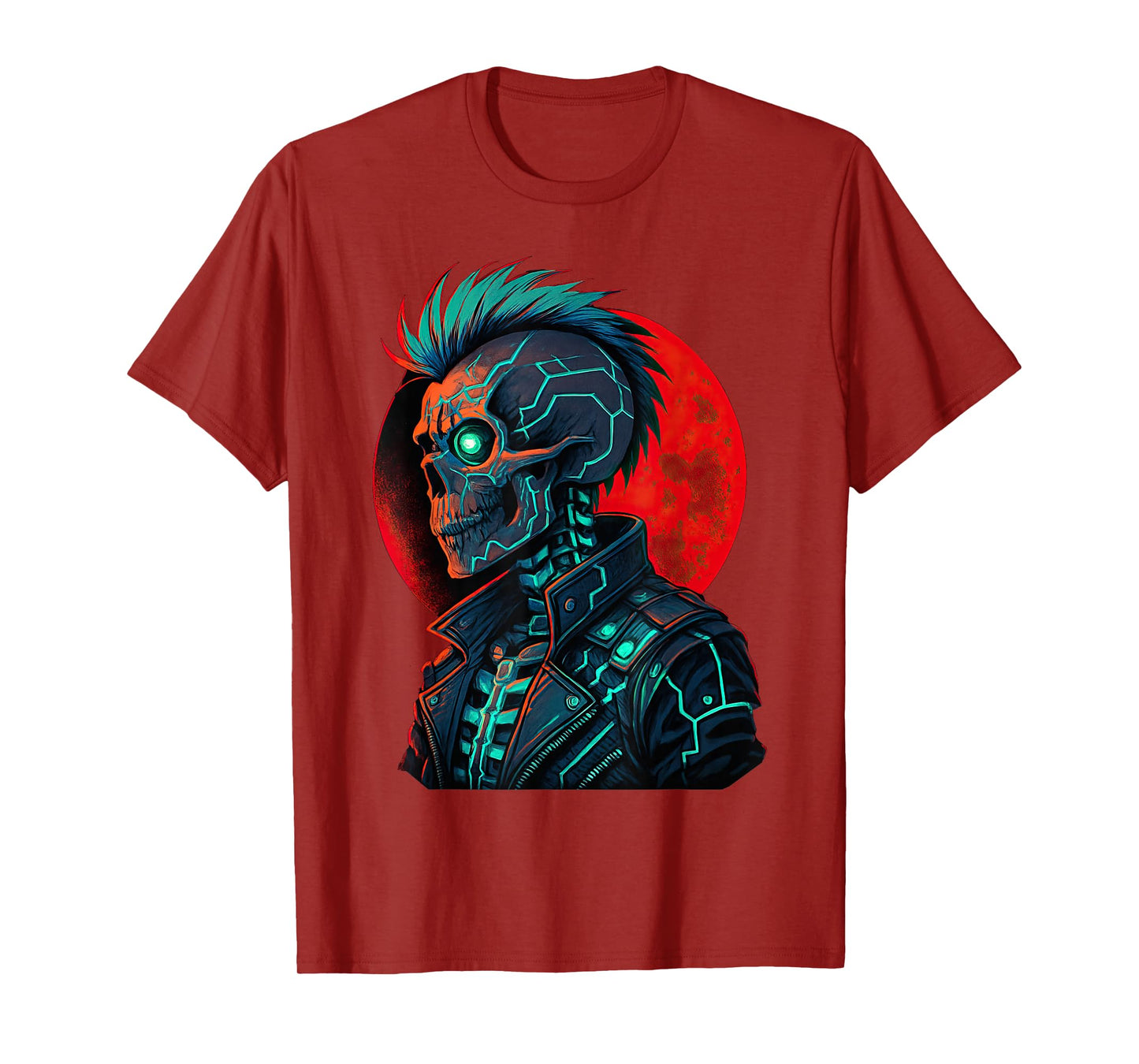 Cyber Skeleton Cyborg Gothic Retro Futurism Gamer T-Shirt
