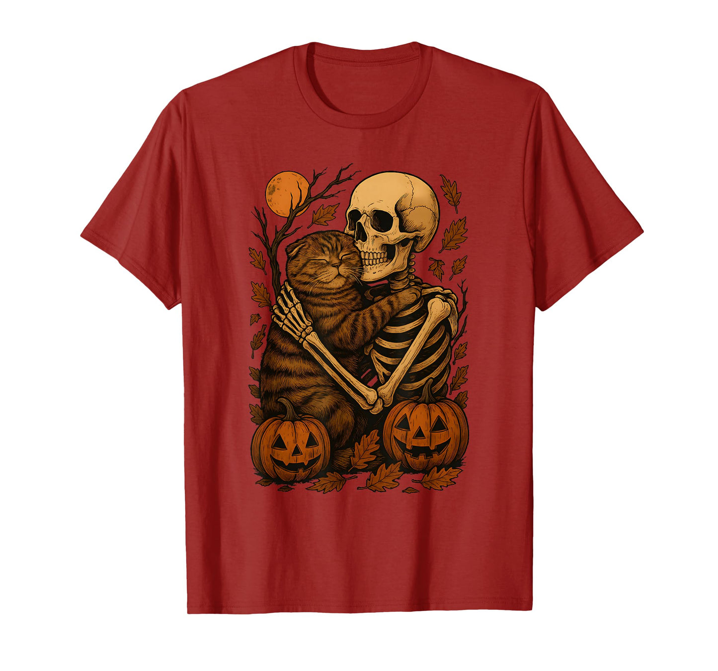 Skeleton Hugging Scottish Fold T-Shirt