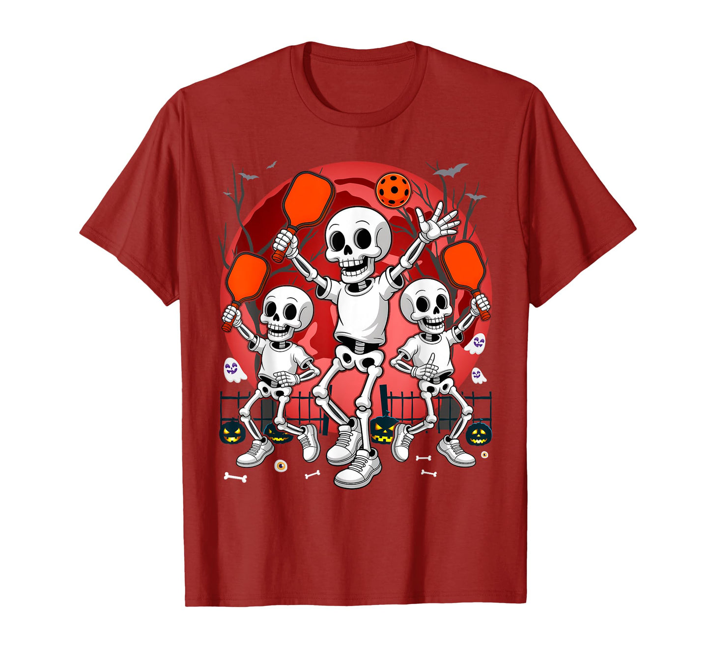 Halloween Pickleball Skeleton T-Shirt