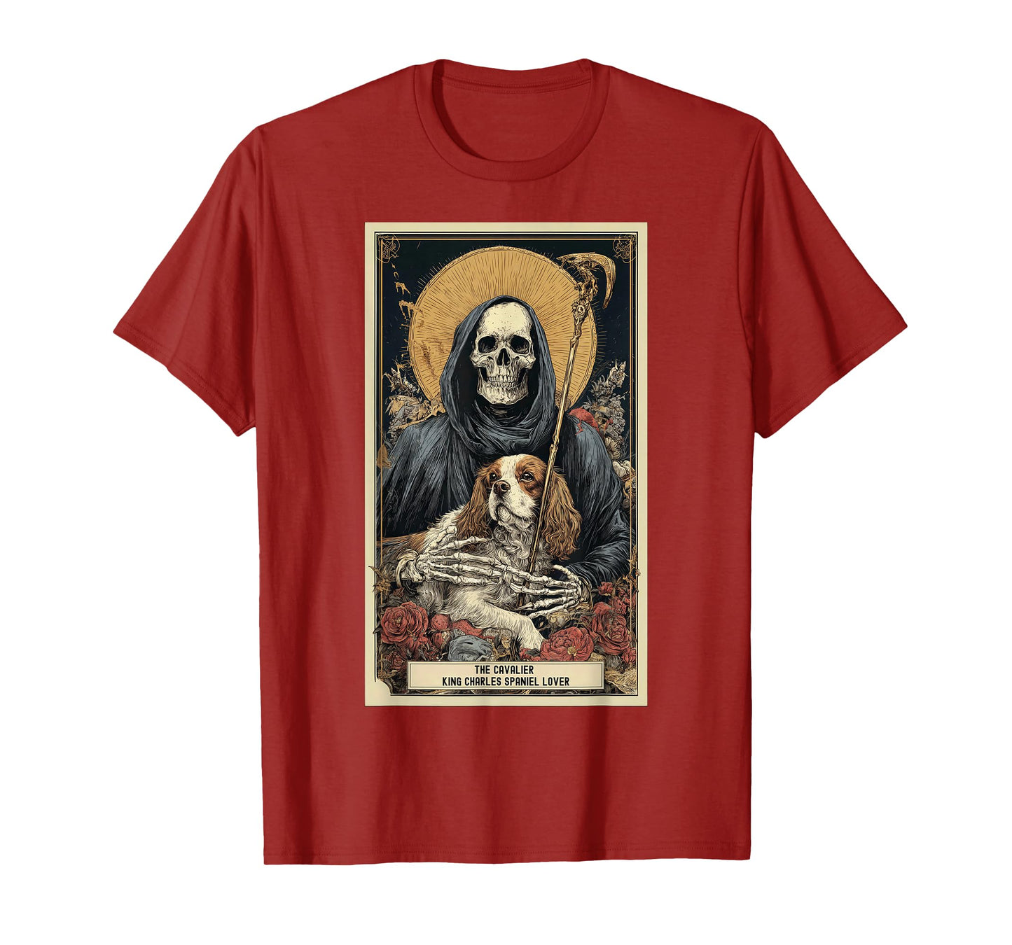 Cavalier King Charles Spaniel Lover Tarot Card Halloween Men T-Shirt