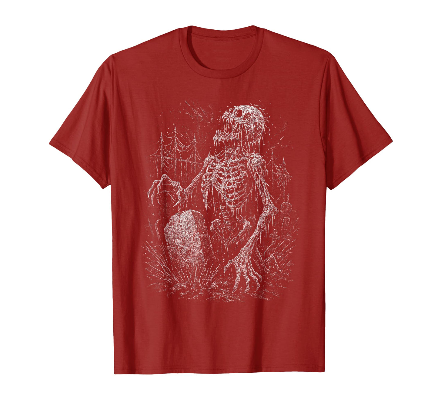 Zombie Skeleton Undead Horror Grave Goth Alt Alternative Art T-Shirt