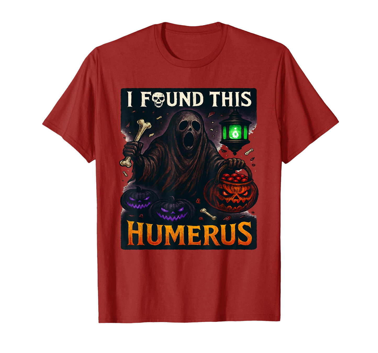 Funny Halloween I Found This Humerus Ghost Bone Skeleton T-Shirt