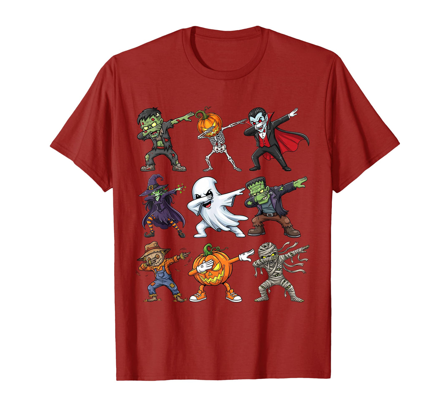 Dabbing Halloween Costume Skeleton Zombie Scary Pumpkin T-Shirt