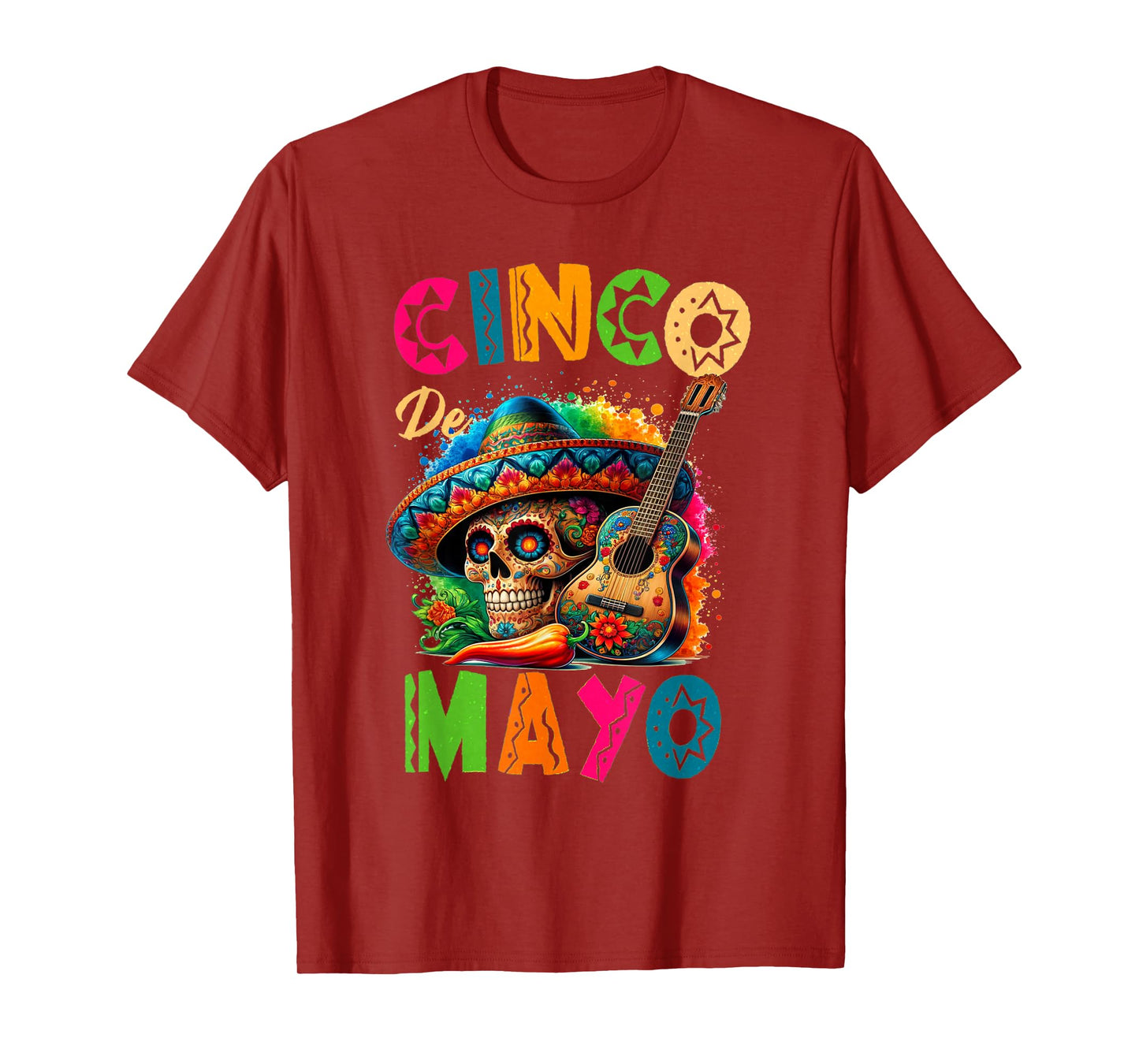 Cinco De Mayo Sugar Skull Costume 5 De Mayo For Women Men T-Shirt