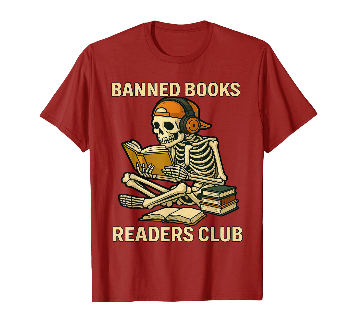 Banned Books Readers Club Design - Skeleton Bookworm T-Shirt
