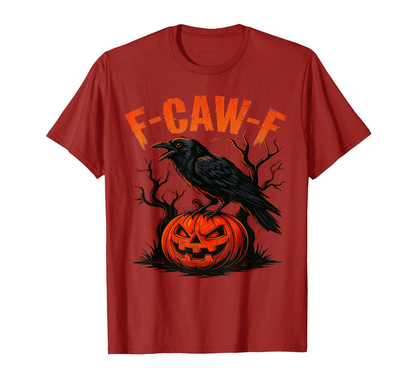 Halloween Black Crow, F-Caw-F Funny Black Bird Adult Humor T-Shirt