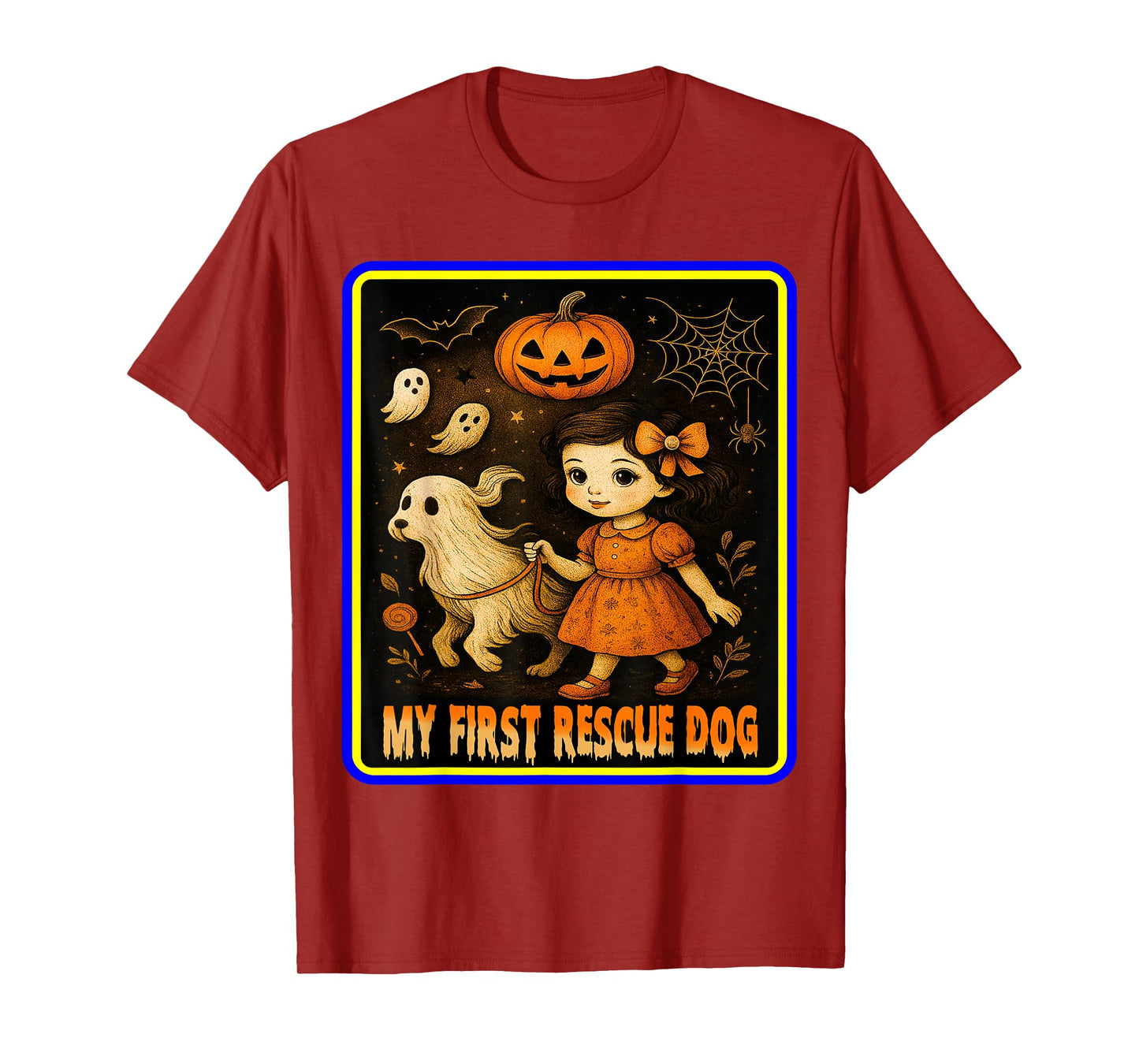My First Rescue Dog Halloween – Cute Zombie Skeleton Ghost T-Shirt