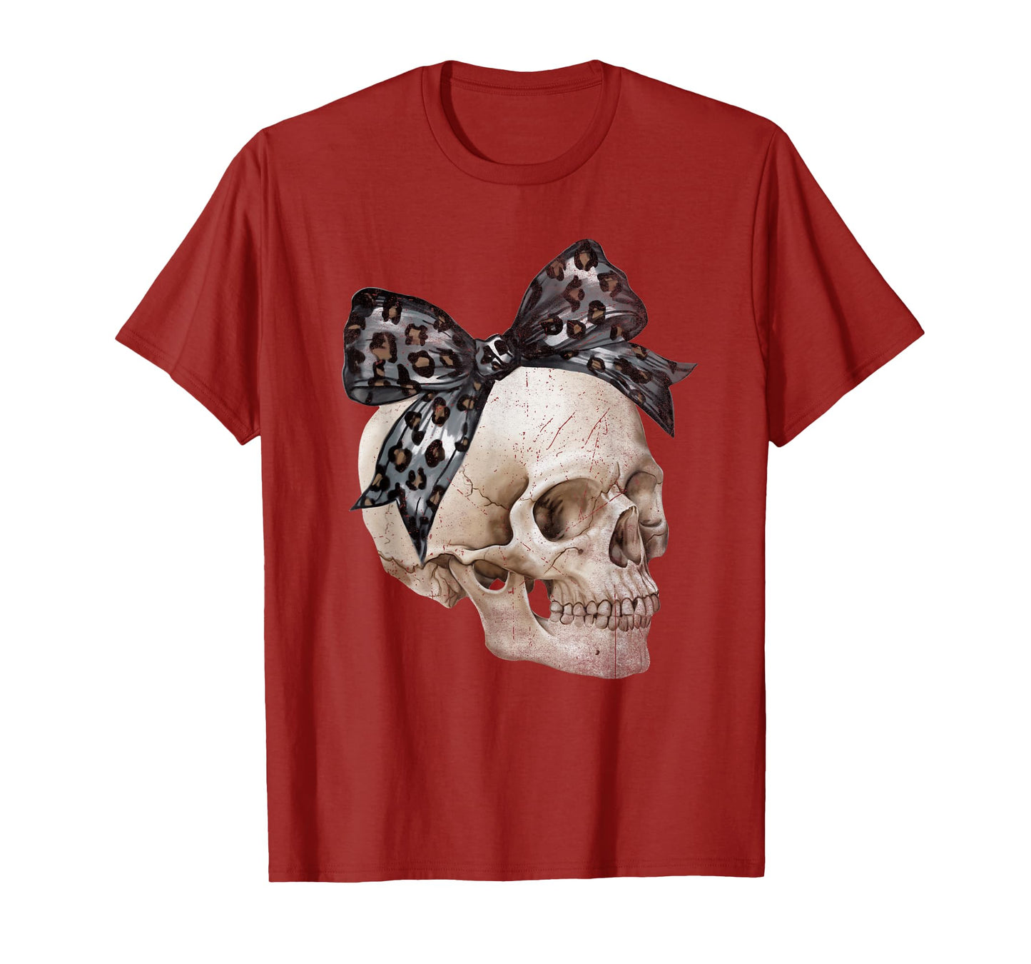 Skull Coquette Bow Halloween Spooky Season Womens Girls Kids T-Shirt