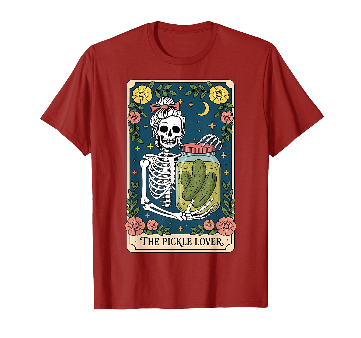 The Pickle Lover Tarot Card Messy Bun T-Shirt