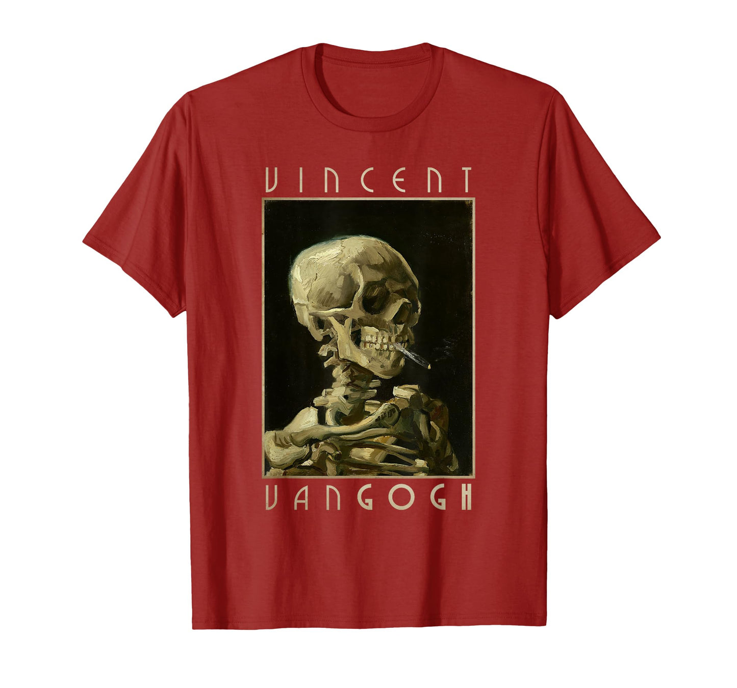 Vincent Van Gogh Shirt Smoking Skeleton Art T-Shirt
