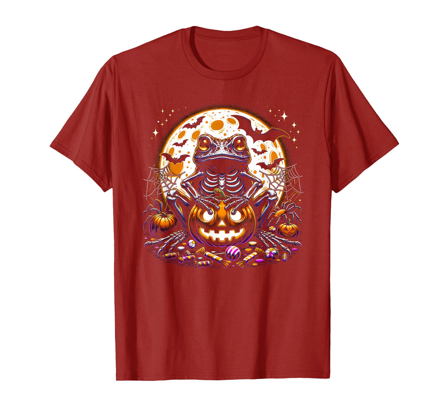 Halloween Skeleton Toad Frog Creepy Spooky Animal Graphic T-Shirt