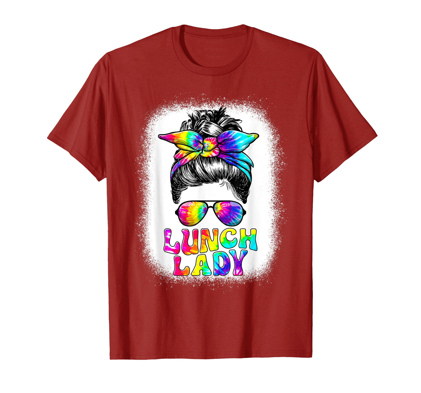 Lunch Lady Messy Bun Retro Lunch Ladies Squad Cafeteria Crew T-Shirt