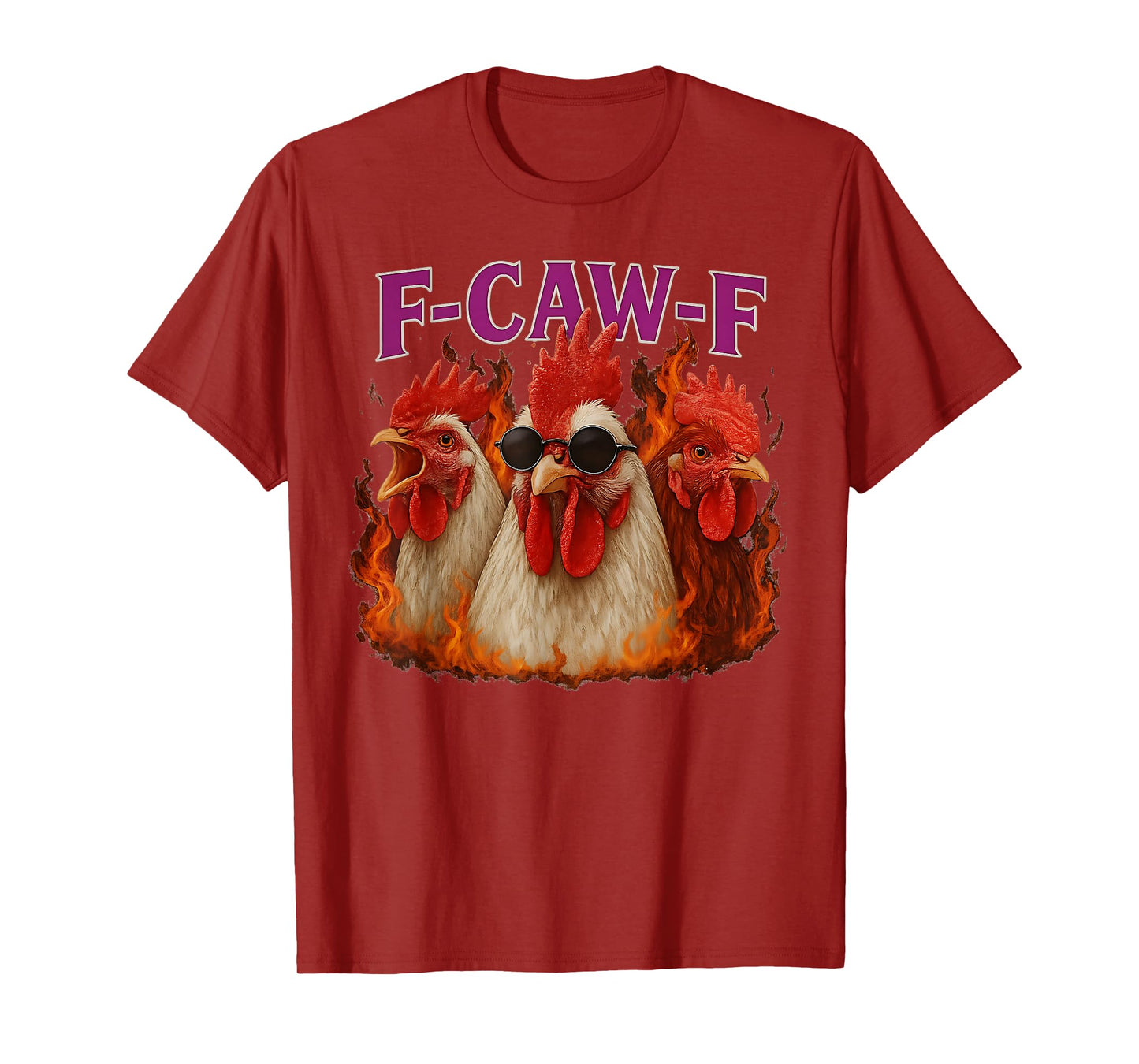 F-caw-F Chicken Rooster Bootleg Funny Meme Graphic fcawf T-Shirt