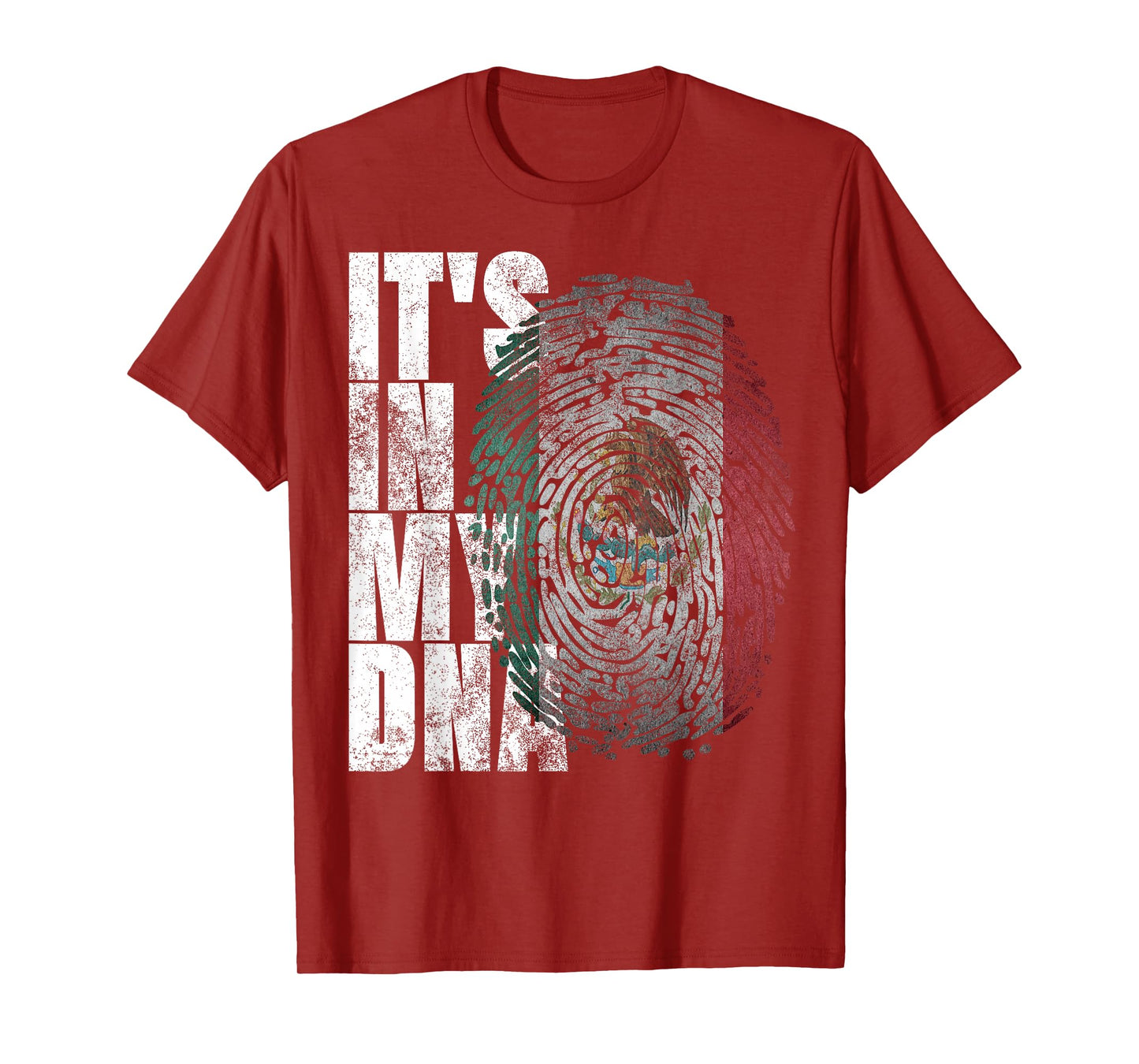 Patriotic Mexican Flag Apparel It's In My DNA Mexican Proud Hispanic Gift Mexico Flag T-Shirt - Unisex-Adults & Kids - Black - Short Sleeve - Small - Classic Fit