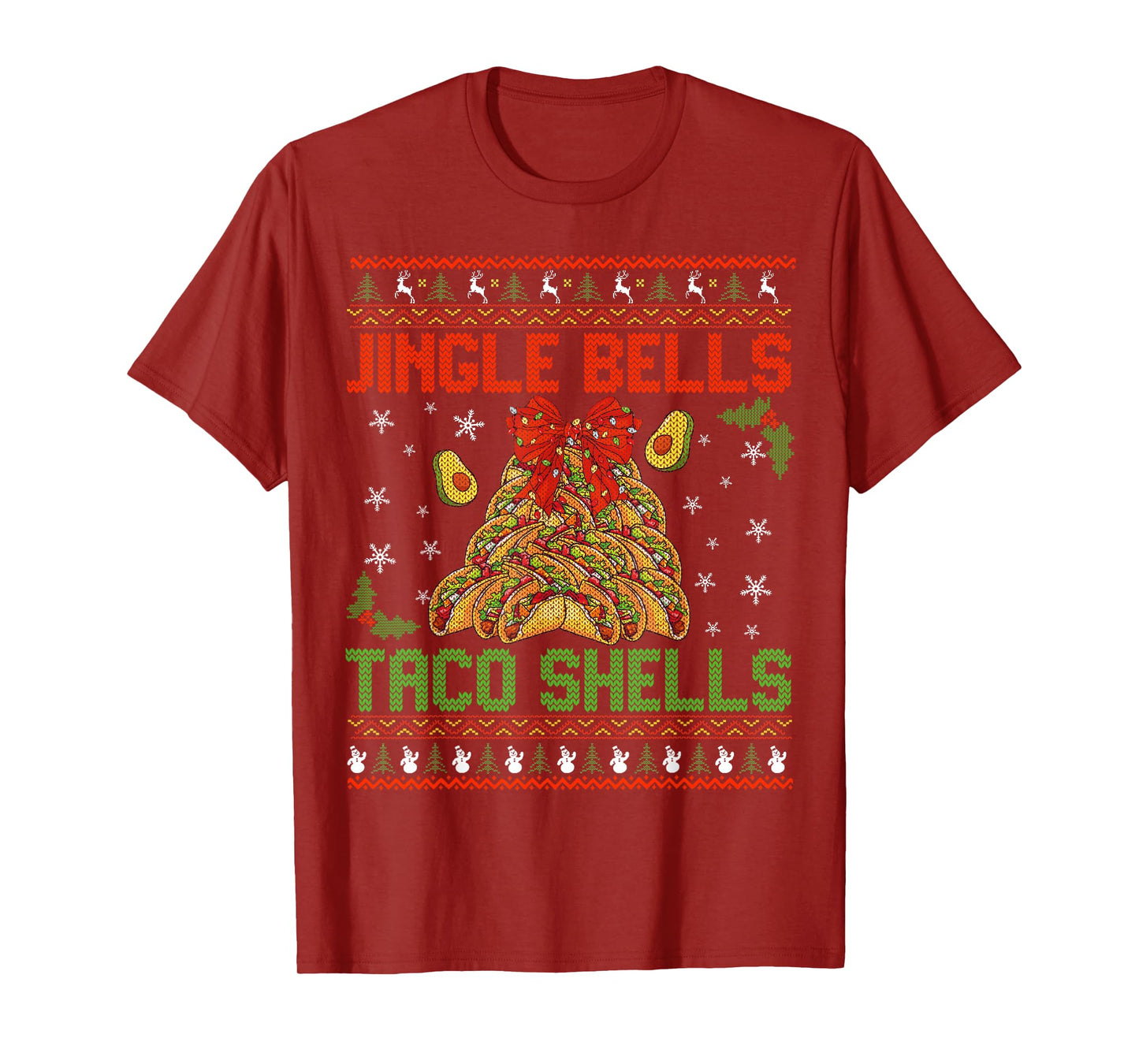 Jingle Bells Taco Shells Groovy Christmas Ugly Xmas Family T-Shirt