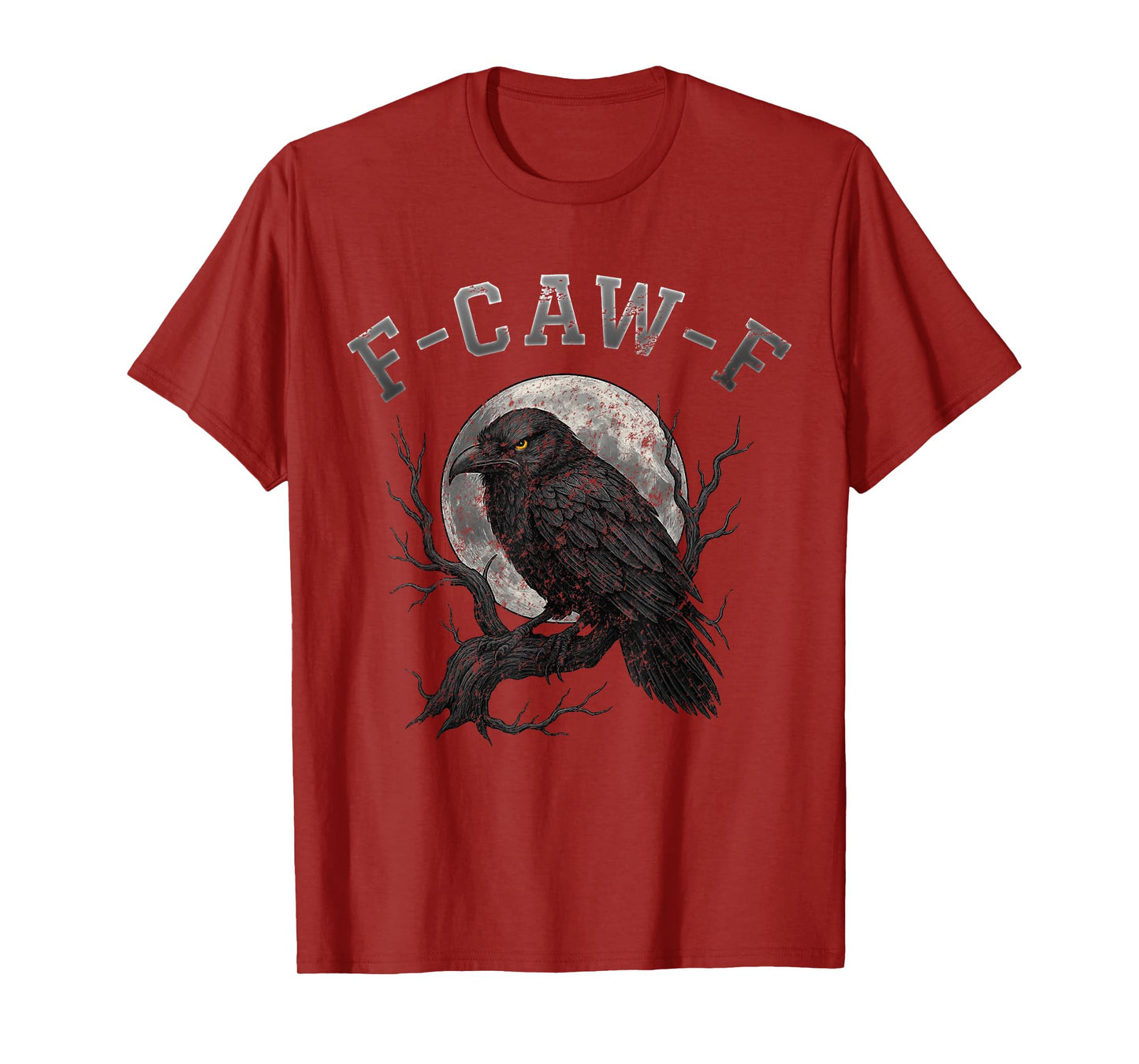 Black Crow F-Caw-F Funny Bird Moon Gothic Adult Humor T-Shirt