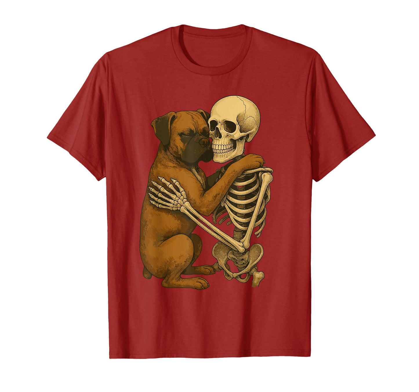 Skeleton Hugging Boxer T-Shirt