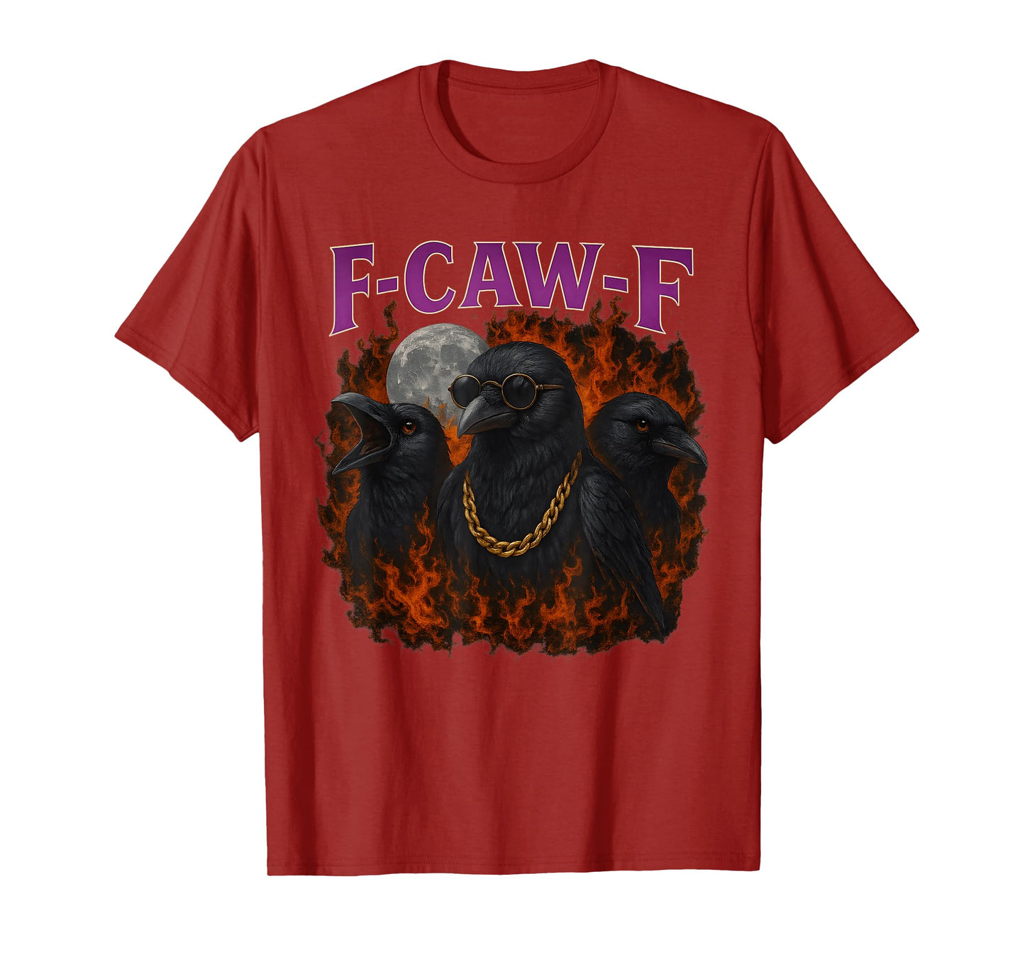 F-caw-F Crow Bootleg Funny Meme Humor Graphic Raven fcawf T-Shirt