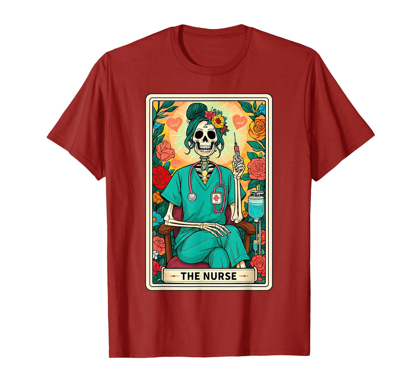The Nurse Skeleton Tarot Card Funny Nursing Nurse RN LPN NP T-Shirt