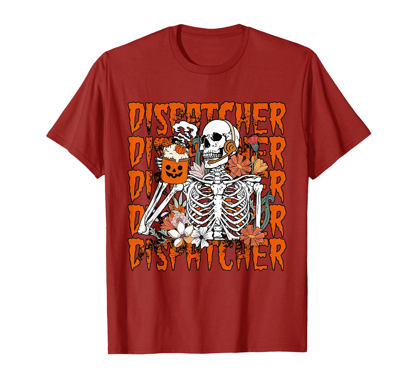 Retro Skeleton 911 Dispatcher Halloween What Your Emergency T-Shirt