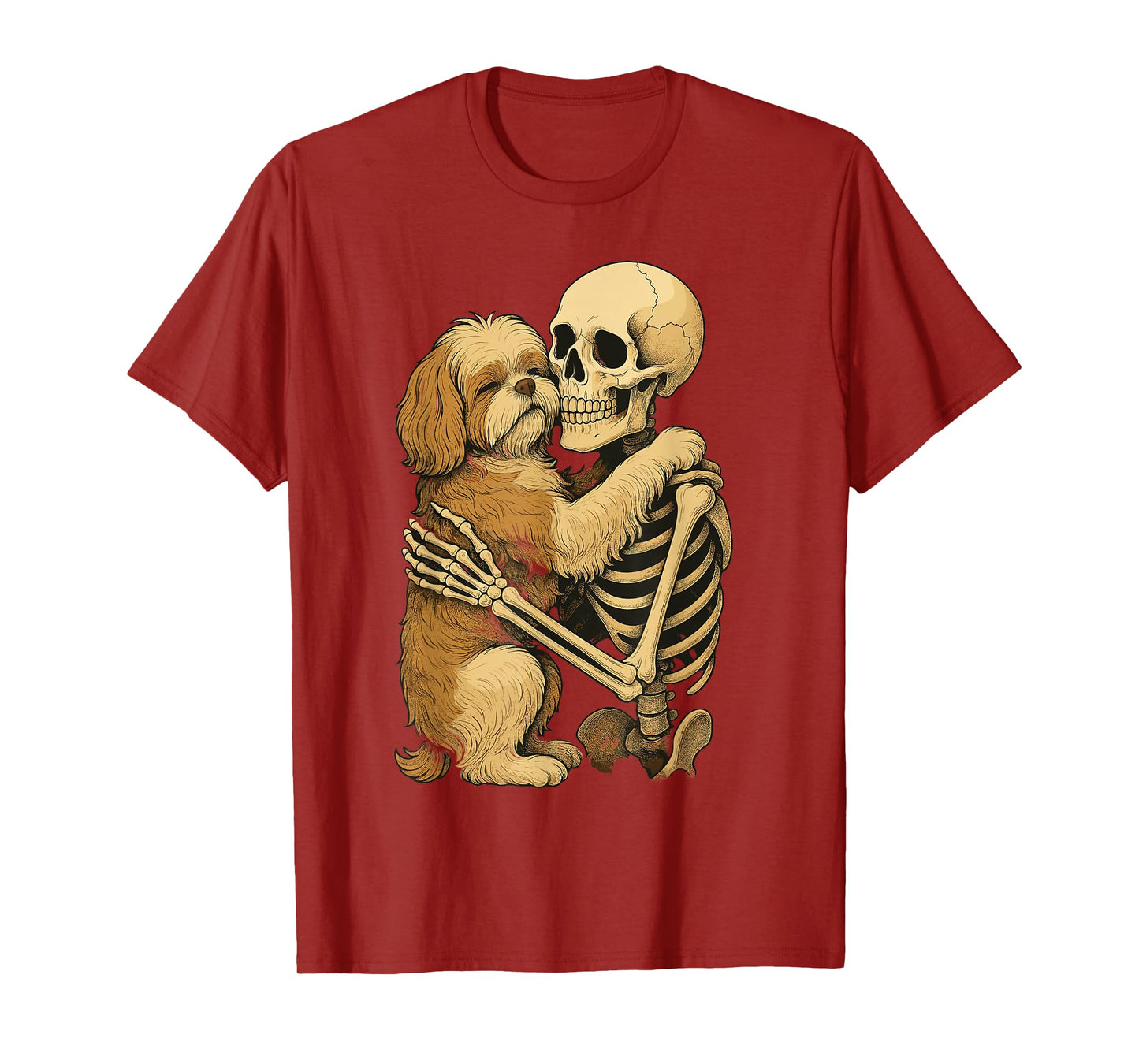 Skeleton Hugging Shih Tzu T-Shirt