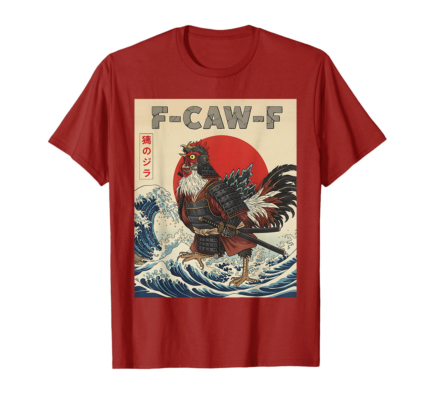 Funny Samurai F-Caw-F Chicken Warrior Japanese Chicken Ninja T-Shirt