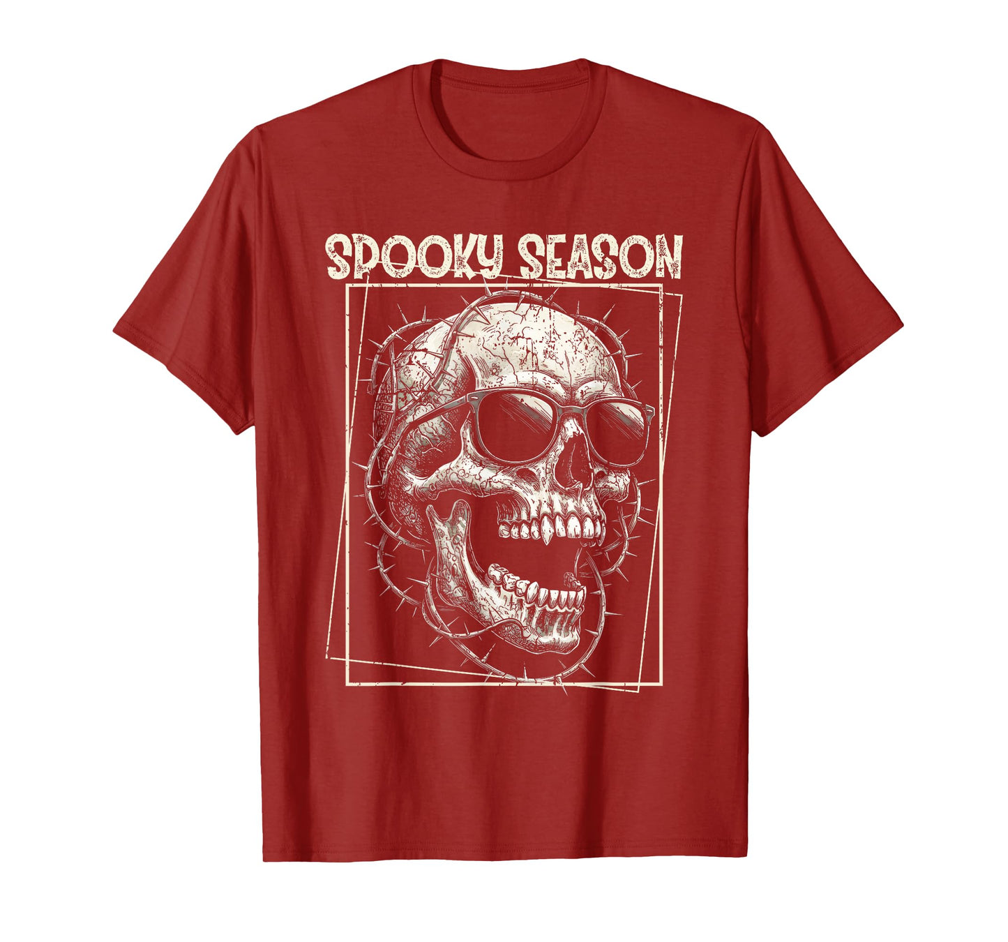 Spooky Season Halloween Skull Creepy Horror Graphic T-Shirt