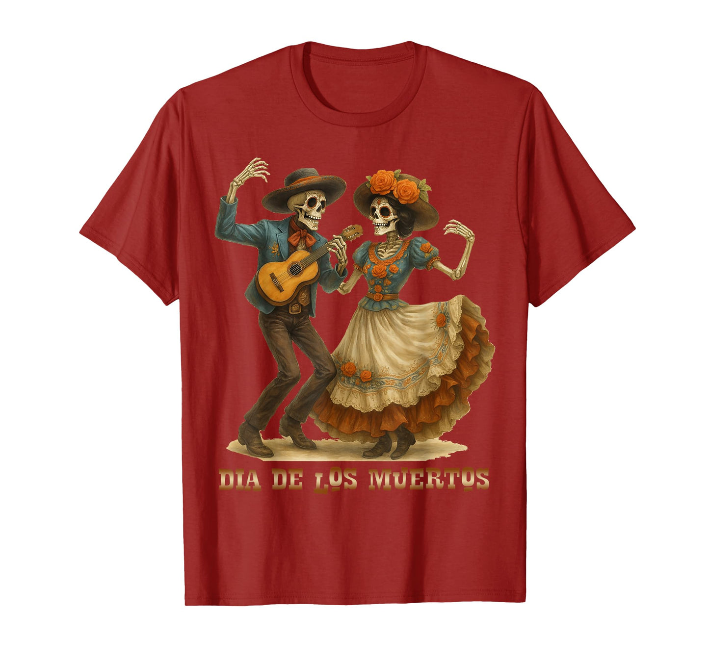 Dia De Los Muertos Dancing Skeletons Guitar Day of The Dead T-Shirt