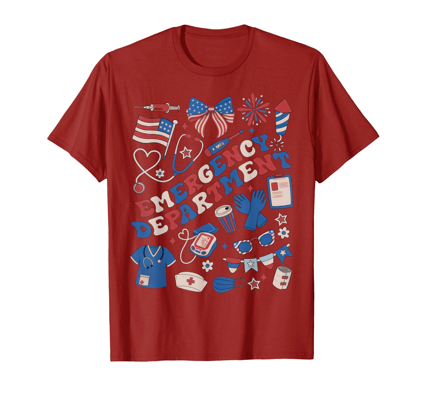 Emergency Department 4th of July USA Emergency Room Nurse T-Shirt