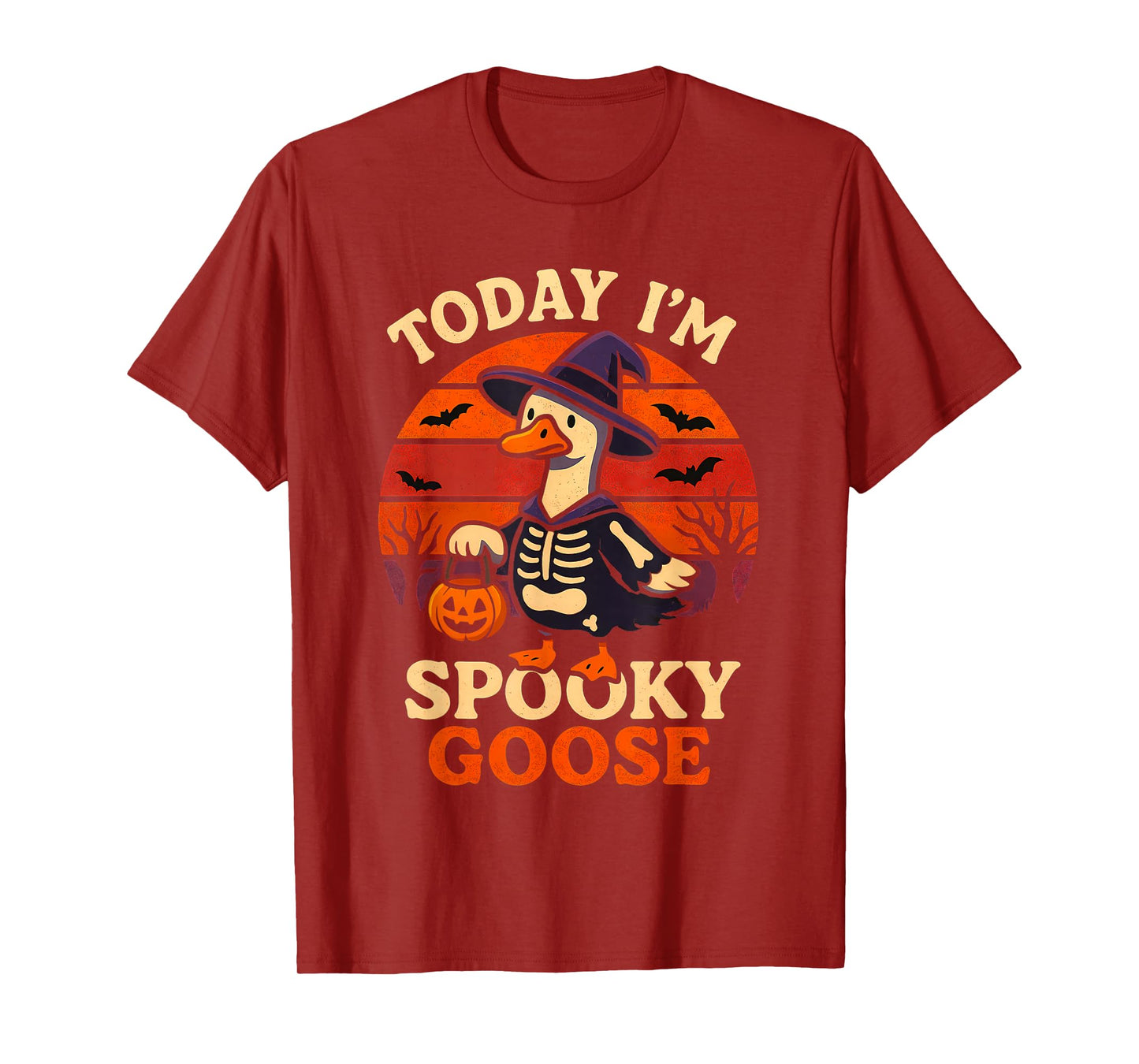 Today Im Spooky Goose Halloween Skeleton Costume Silly Goose T-Shirt