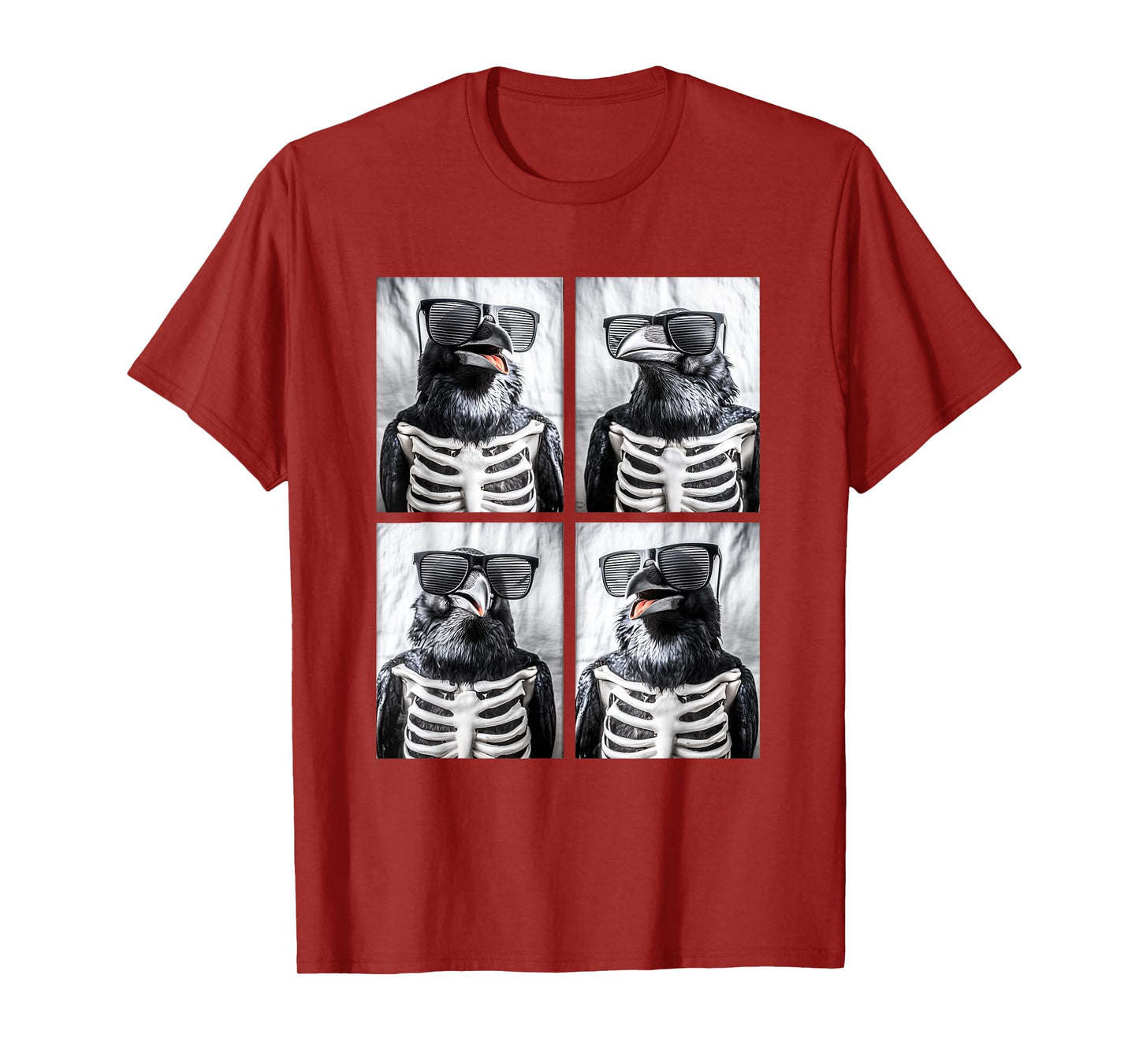 Gothic Crows with Sunglasses Skeleton Costume Goth Halloween T-Shirt