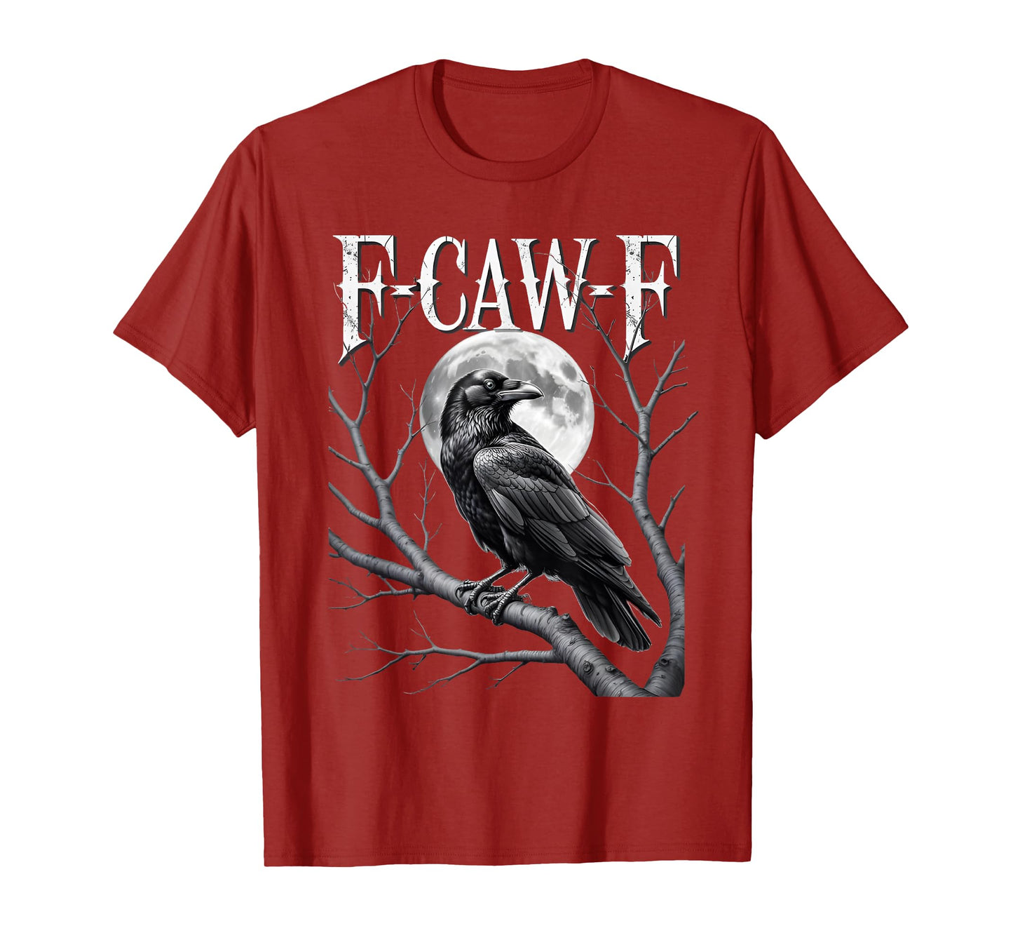 F-Caw-F Funny Black Crow Bird Moon Gothic Adult Humor T-Shirt