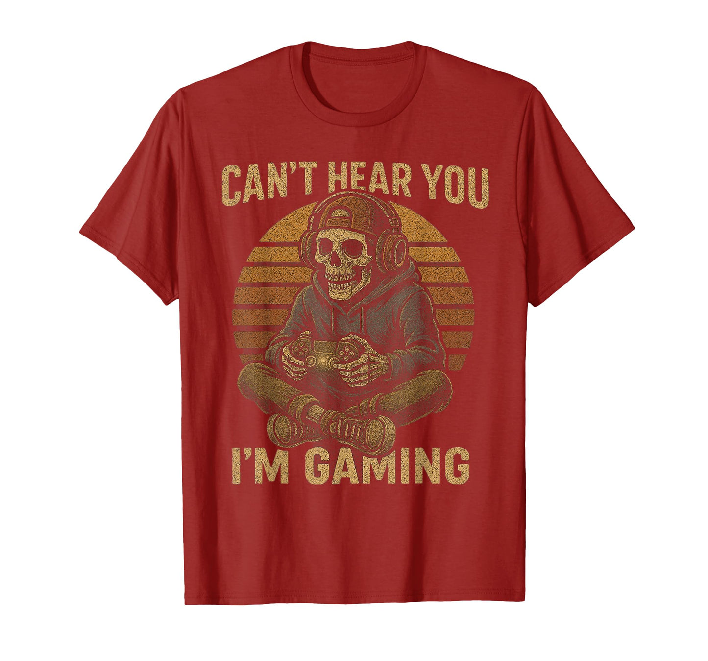 Can’t Hear You I’m Gaming Halloween Skeleton Retro Gamer Boy T-Shirt
