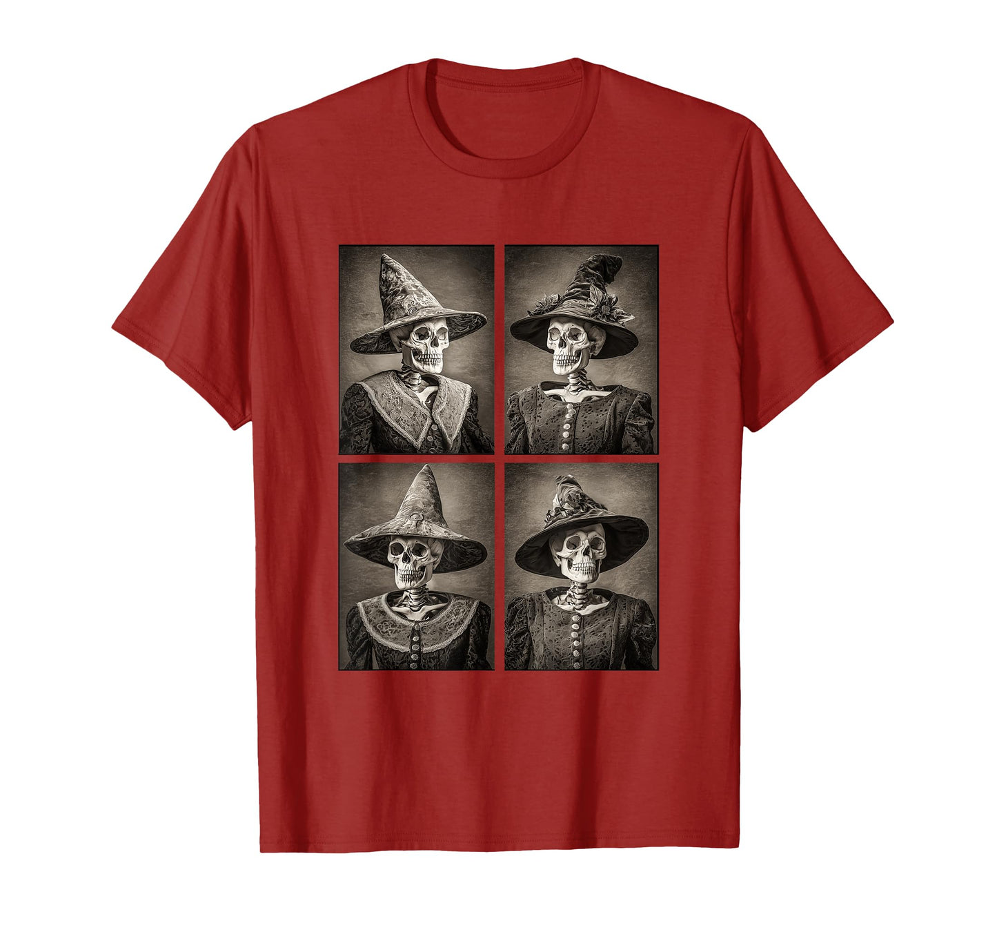 Vintage Witch Skeletons Funny Halloween Gothic Witches Goth T-Shirt