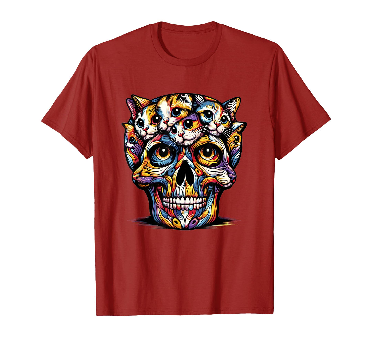 Funny Halloween Cat skulS Kitty Skeleton Cat Lover T-Shirt