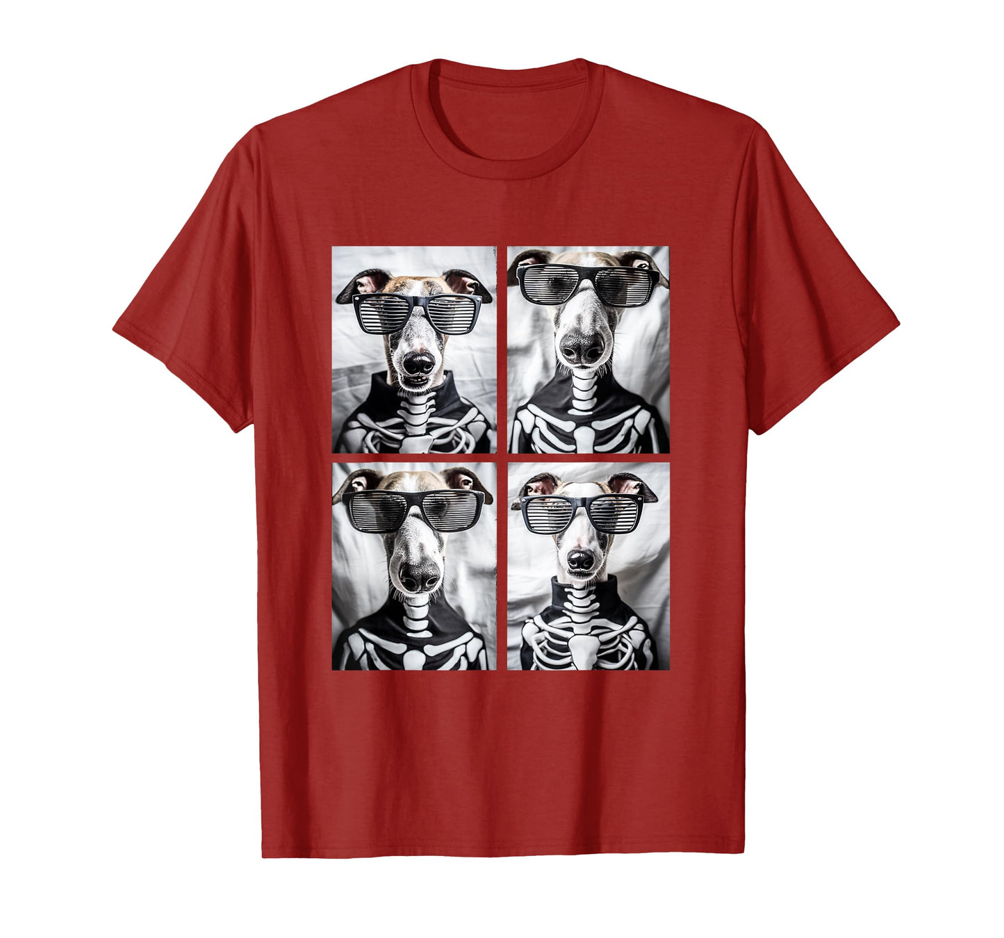 Whippet with Sunglasses Skeleton Costume Funny Halloween T-Shirt