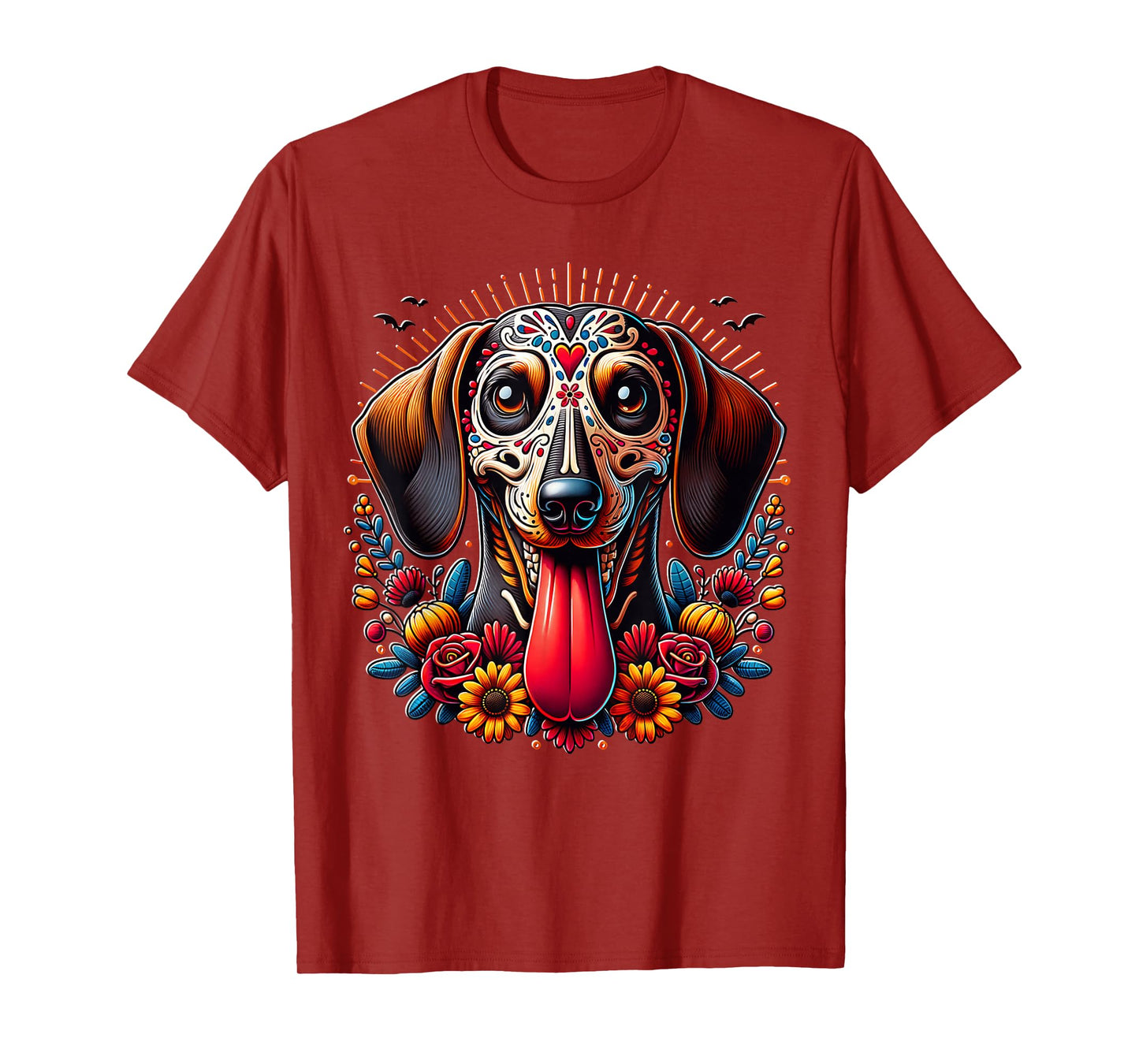 Dachshund Dia De Los Muertos Dachshund Skeleton Doxie T-Shirt