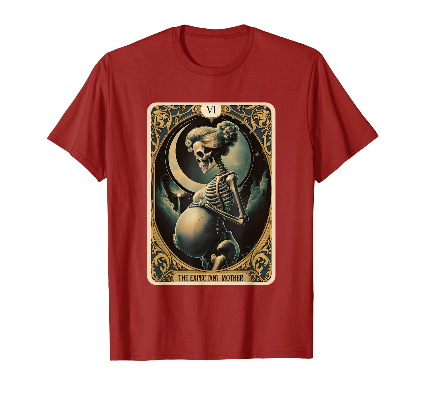 Skeleton Expectant Mother Tarot Card Pregnancy Announcement T-Shirt