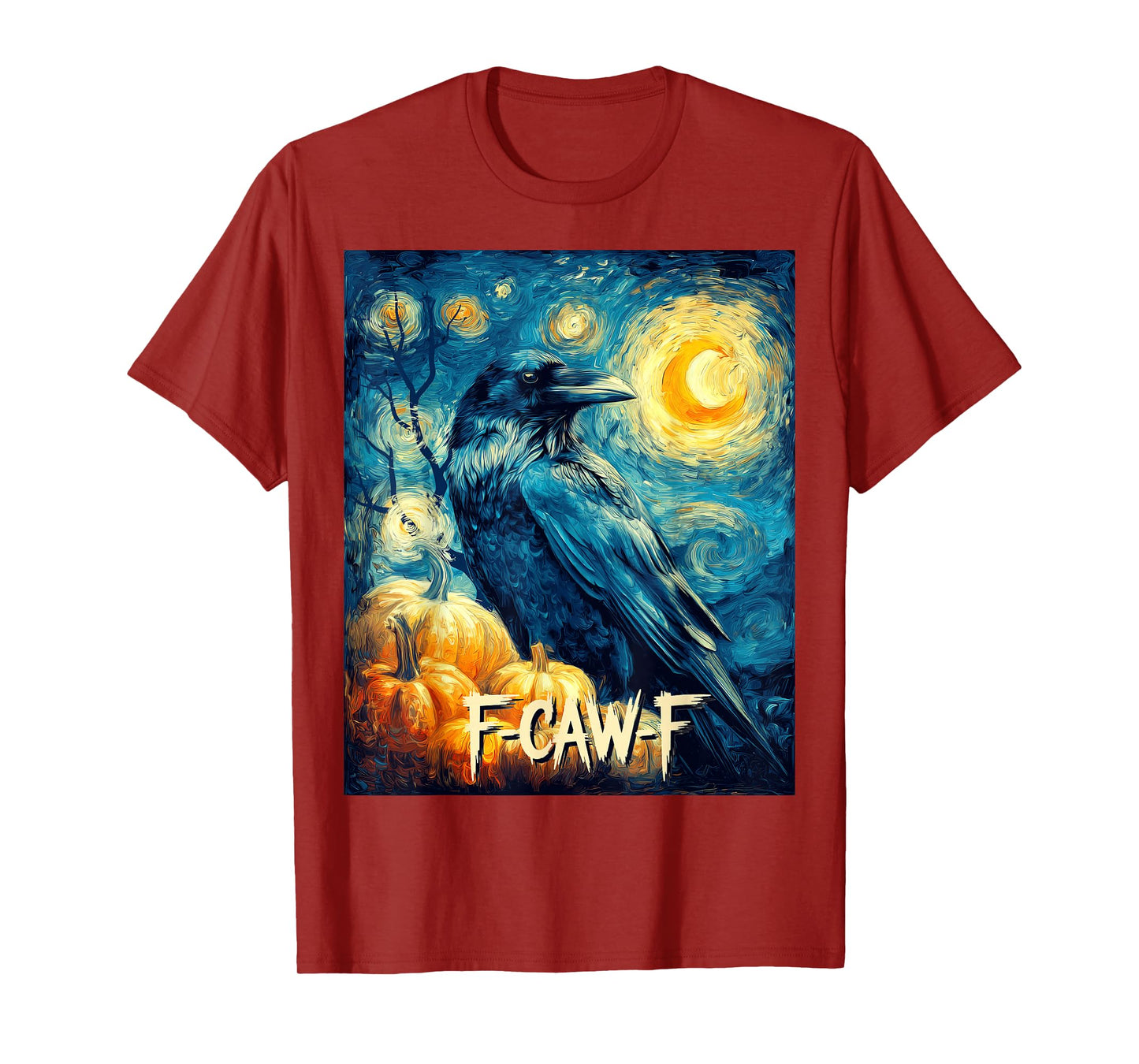 Funny Crow F-Caw-F F Caw F Adult Humor Starry Night Fall Men T-Shirt