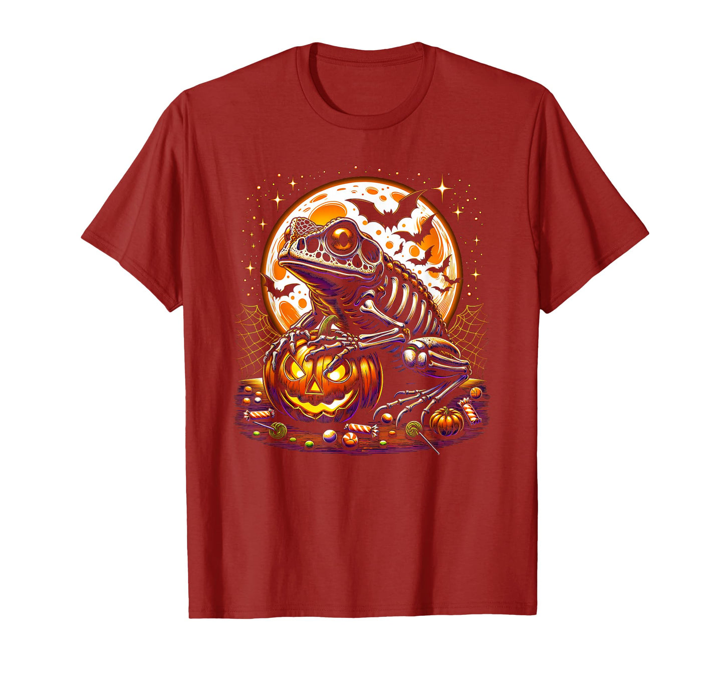 Toad Frog Skeleton Halloween T-Shirt