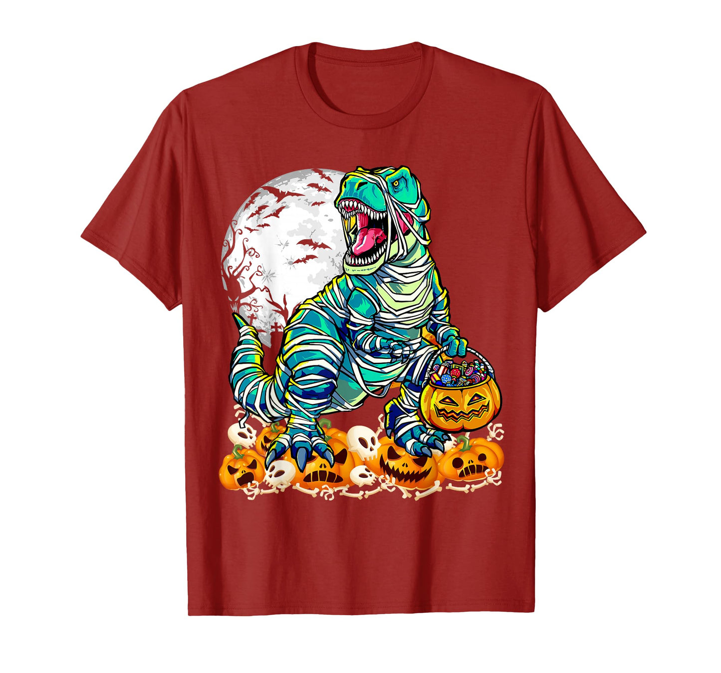 Dinosaur T rex Mummy Pumpkin Halloween Costume T-Shirt