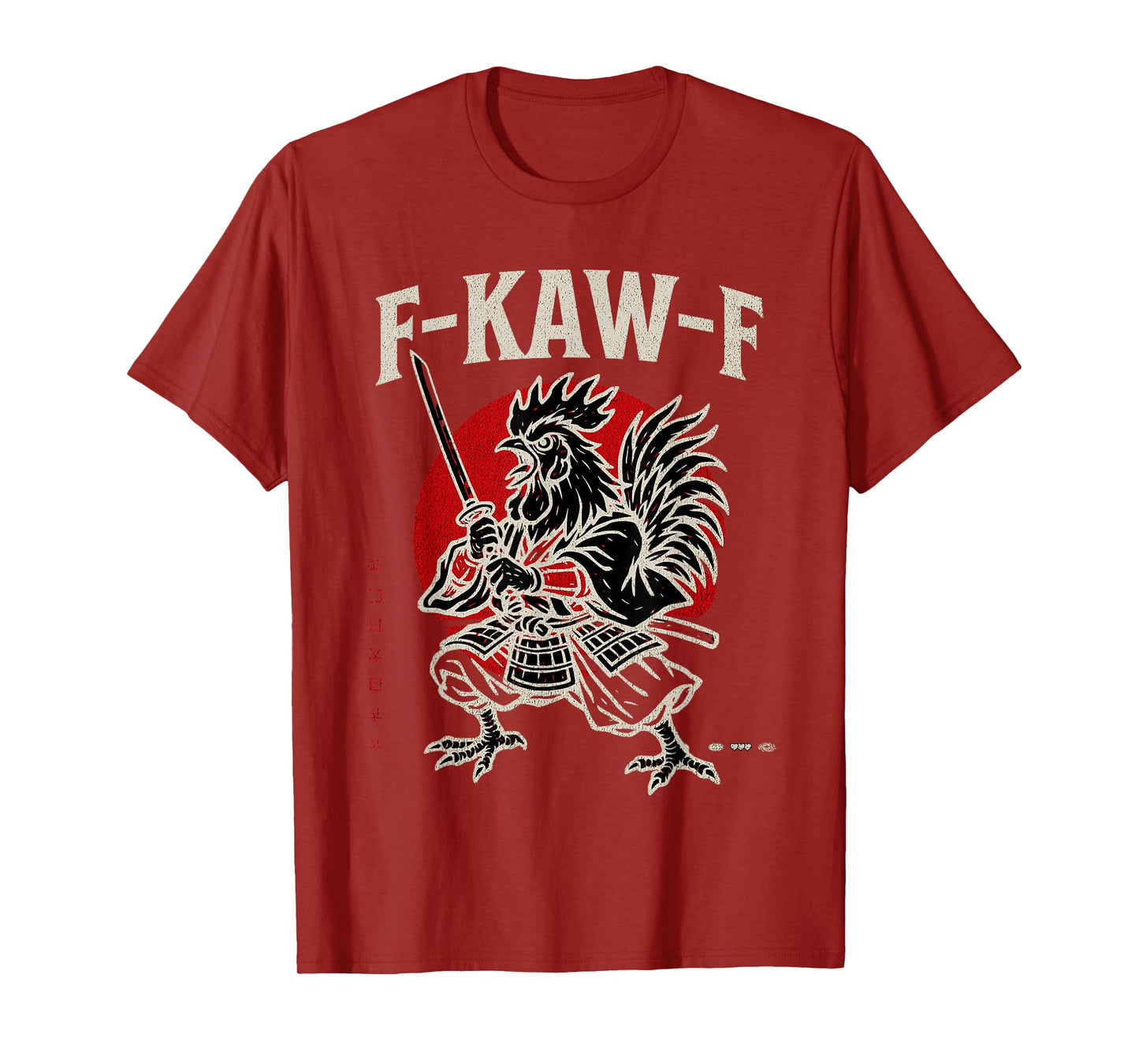 Samurai Rooster Funny F-Caw-F Vintage Chicken with Katana T-Shirt