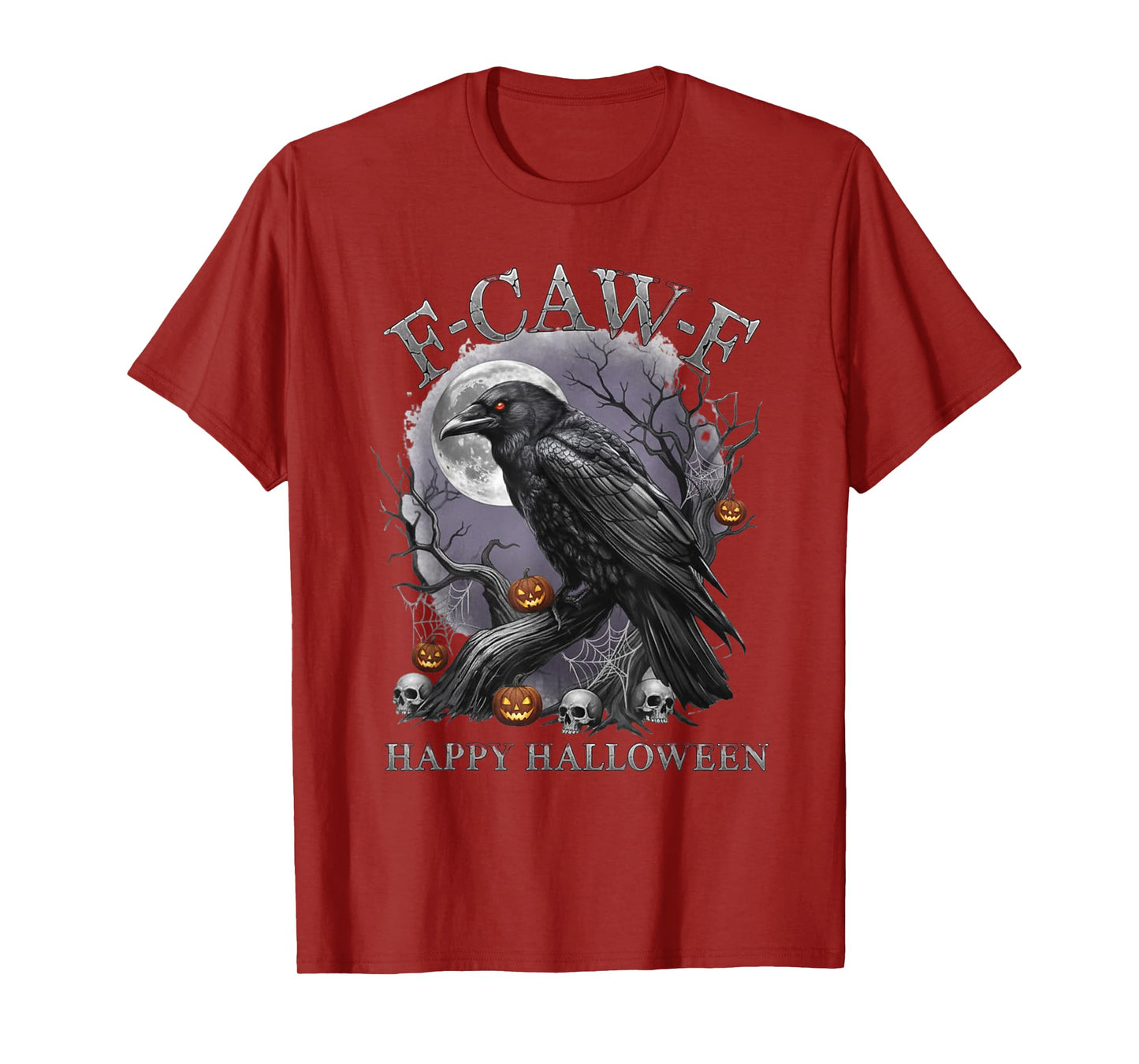 Chicken, F-Caw-F Funny Skeleton Bird Moon Gothic Adult Humor T-Shirt