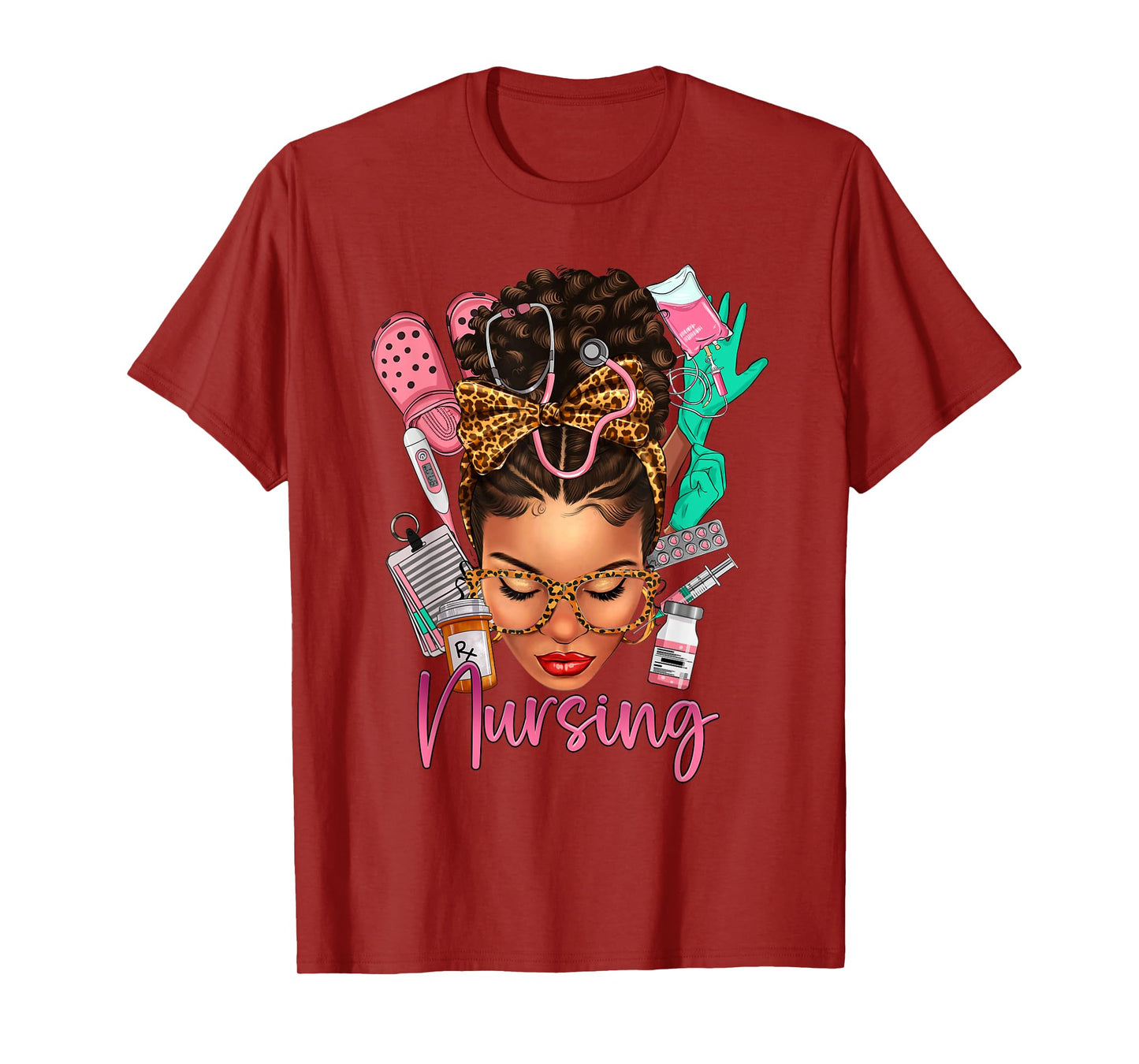 Black Melanin Nurse Black History Month Afro Hair T-Shirt